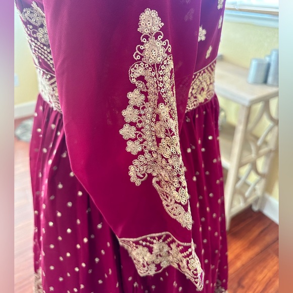 Gharara with elastic bottom, Indian anarkali, Pakistani suit, Punjabi suit - Picture 3 of 6